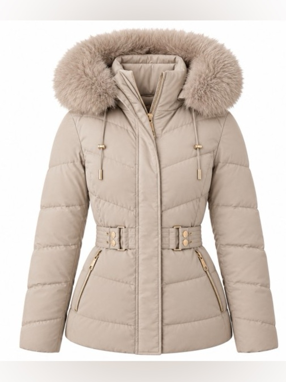 Badgley Mischka black fur boho western quilted puffer patchwork jacket coat - Picture 6 of 8